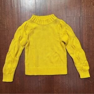 Nordstrom Kid's Mustard Yellow Cable Knit Sweater, Size Small 7/8